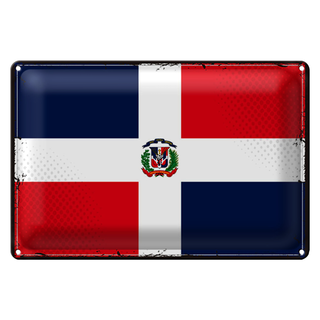 Blechschild Flagge Dominikanische Republik 30x20cm Retro