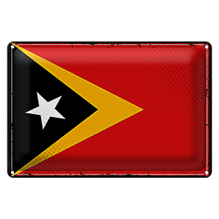 Blechschild Flagge Osttimor 30x20cm Retro Flag East Timor