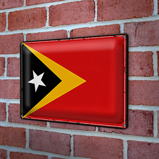 Blechschild Flagge Osttimor 30x20cm Retro Flag East Timor