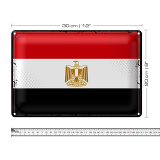 Blechschild Flagge Ägypten 30x20cm Retro Flag of Egypt