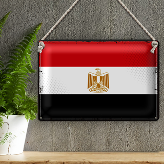 Blechschild Flagge Ägypten 30x20cm Retro Flag of Egypt