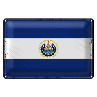 Blechschild Flagge El Salvador 30x20cm Retro El Salvador