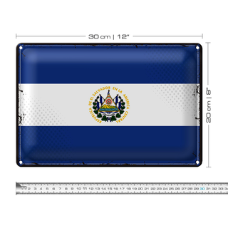 Blechschild Flagge El Salvador 30x20cm Retro El Salvador