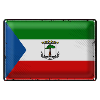Blechschild Flagge Äquatorialguinea 30x20cm Retro Flag