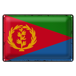 Blechschild Flagge Eritrea 30x20cm Retro Flag of Eritrea