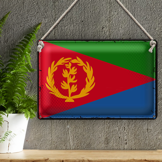 Blechschild Flagge Eritrea 30x20cm Retro Flag of Eritrea