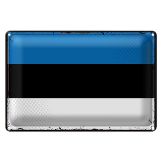 Blechschild Flagge Estland 30x20cm Retro Flag of Estonia