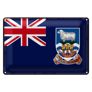 Blechschild Flagge Falklandinseln 30x20cm Retro Flag