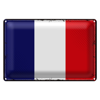 Blechschild Flagge Frankreich 30x20cm Retro Flag of France