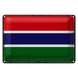 Blechschild Flagge Gambia 30x20cm Retro Flag of the Gambia
