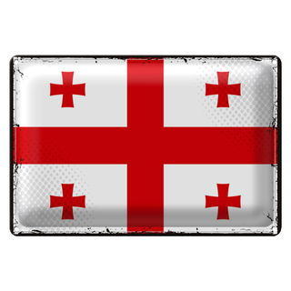 Blechschild Flagge Georgien 30x20cm Retro Flag of Georgia