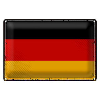Blechschild Flagge Deutschland 30x20cm Retro Flag Germany