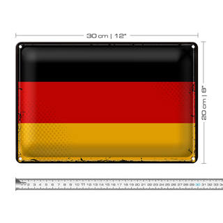 Blechschild Flagge Deutschland 30x20cm Retro Flag Germany