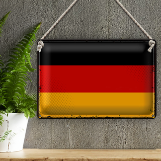 Blechschild Flagge Deutschland 30x20cm Retro Flag Germany