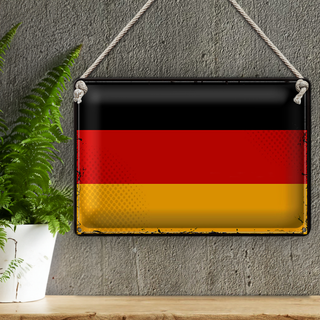 Blechschild Flagge Deutschland 30x20cm Retro Flag Germany