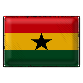 Blechschild Flagge Ghana 30x20cm Retro Flag of Ghana