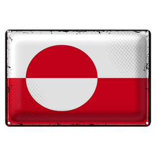 Blechschild Flagge Grönland 30x20cm Retro Flag Greenland