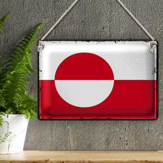 Blechschild Flagge Grönland 30x20cm Retro Flag Greenland