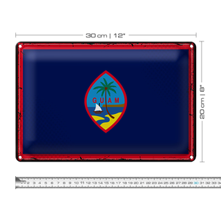 Blechschild Flagge Guam 30x20cm Retro Flag of Guam