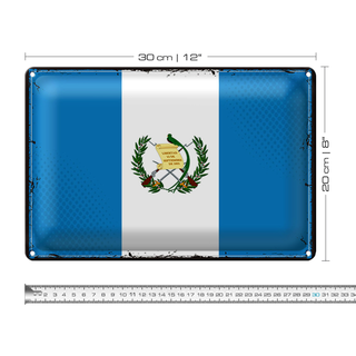 Blechschild Flagge Guatemala 30x20cm Retro Flag Guatemala