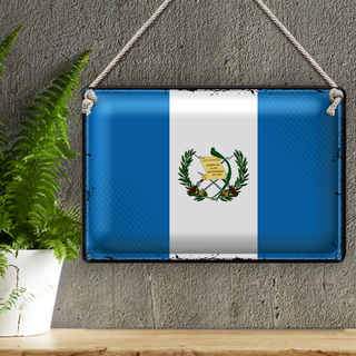 Blechschild Flagge Guatemala 30x20cm Retro Flag Guatemala