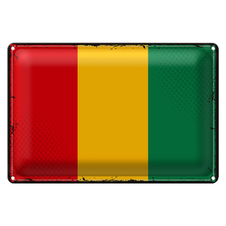 Blechschild Flagge Guinea 30x20cm Retro Flag of Guinea