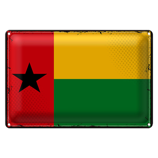 Blechschild Flagge Guinea-Bissau 30x20cm Retro Guinea
