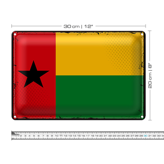 Blechschild Flagge Guinea-Bissau 30x20cm Retro Guinea