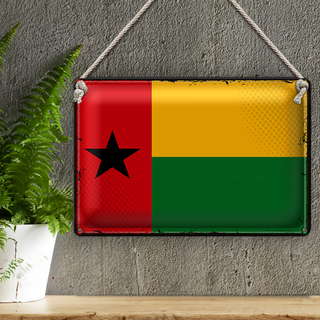 Blechschild Flagge Guinea-Bissau 30x20cm Retro Guinea