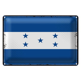 Blechschild Flagge Hondura 30x20cm Retro Flag of Honduras