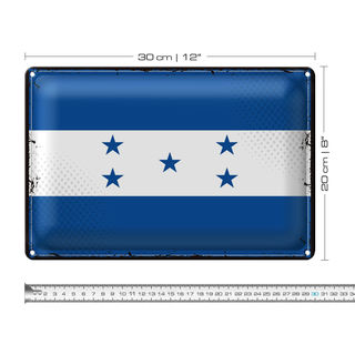Blechschild Flagge Hondura 30x20cm Retro Flag of Honduras