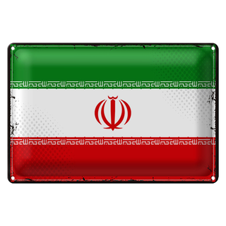 Blechschild Flagge Iran 30x20cm Retro Flag of iran