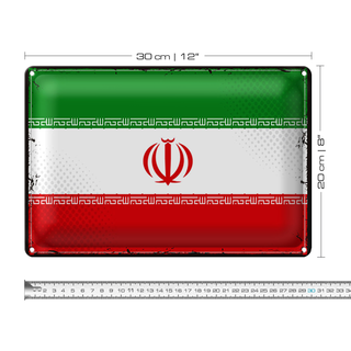 Blechschild Flagge Iran 30x20cm Retro Flag of iran
