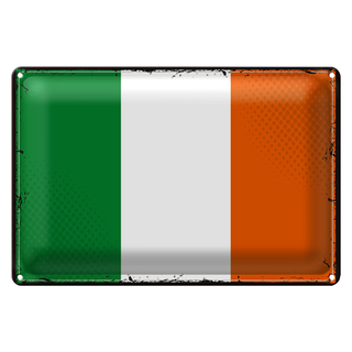 Blechschild Flagge Irland 30x20cm Retro Flag of Ireland