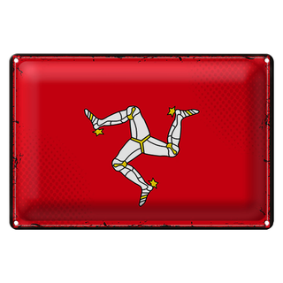 Blechschild Flagge Isle of Man 30x20cm Retro Isle of Man