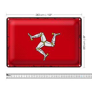 Blechschild Flagge Isle of Man 30x20cm Retro Isle of Man