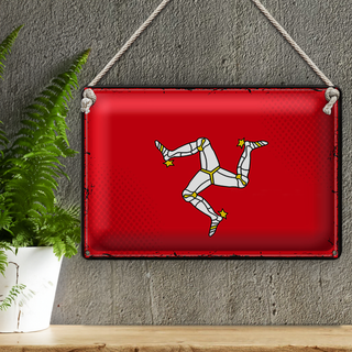 Blechschild Flagge Isle of Man 30x20cm Retro Isle of Man