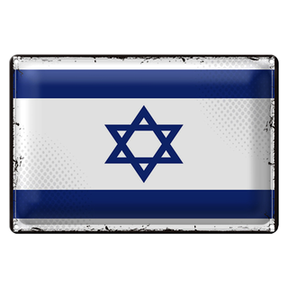 Blechschild Flagge Israel 30x20cm Retro Flag of Israel