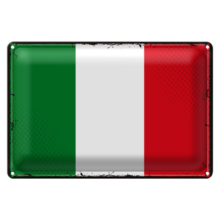 Blechschild Flagge Italien 30x20cm Retro Flag of Italy