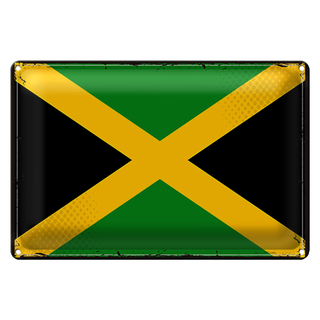 Blechschild Flagge Jamaika 30x20cm Retro Flag of Jamaica