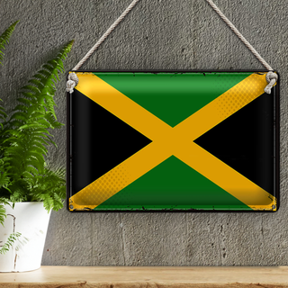 Blechschild Flagge Jamaika 30x20cm Retro Flag of Jamaica