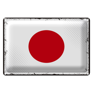 Blechschild Flagge Japan 30x20cm Retro Flag of Japan