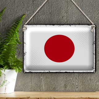 Blechschild Flagge Japan 30x20cm Retro Flag of Japan