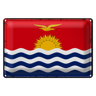 Blechschild Flagge Kiribati 30x20cm Retro Flag of Kiribati