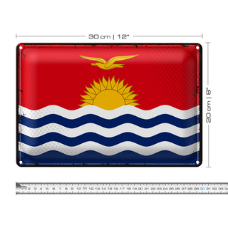 Blechschild Flagge Kiribati 30x20cm Retro Flag of Kiribati