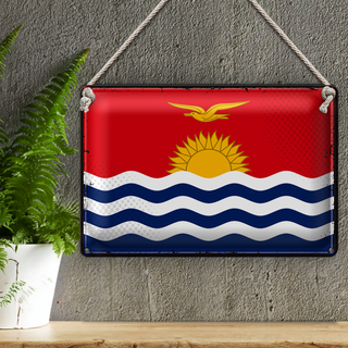 Blechschild Flagge Kiribati 30x20cm Retro Flag of Kiribati