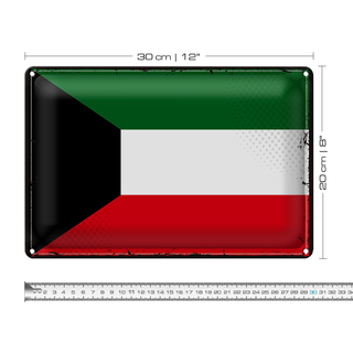 Blechschild Flagge Kuwait 30x20cm Retro Flag of Kuwait