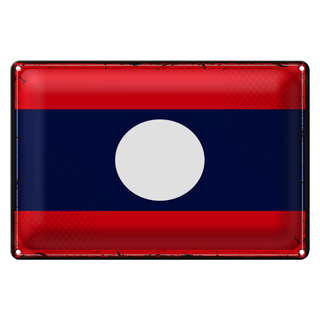 Blechschild Flagge Laos 30x20cm Retro Flag of Laos