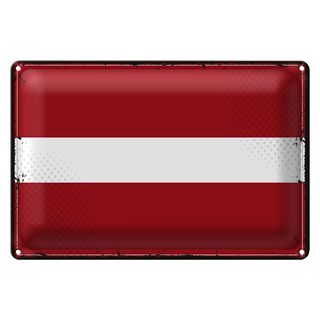 Blechschild Flagge Lettland 30x20cm Retro Flag of Latvia