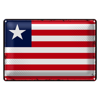 Blechschild Flagge Liberia 30x20cm Retro Flag of Liberia